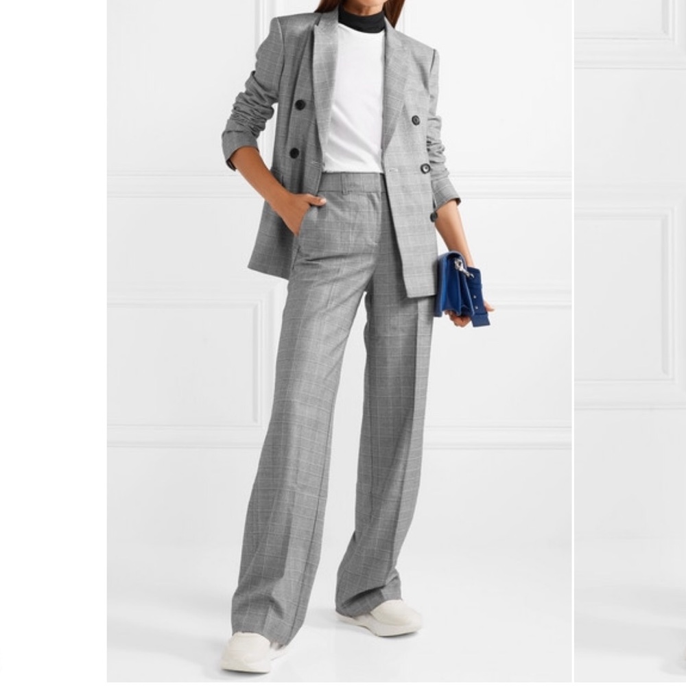 Equipment/Simmons Hyperion checked wide-leg pants